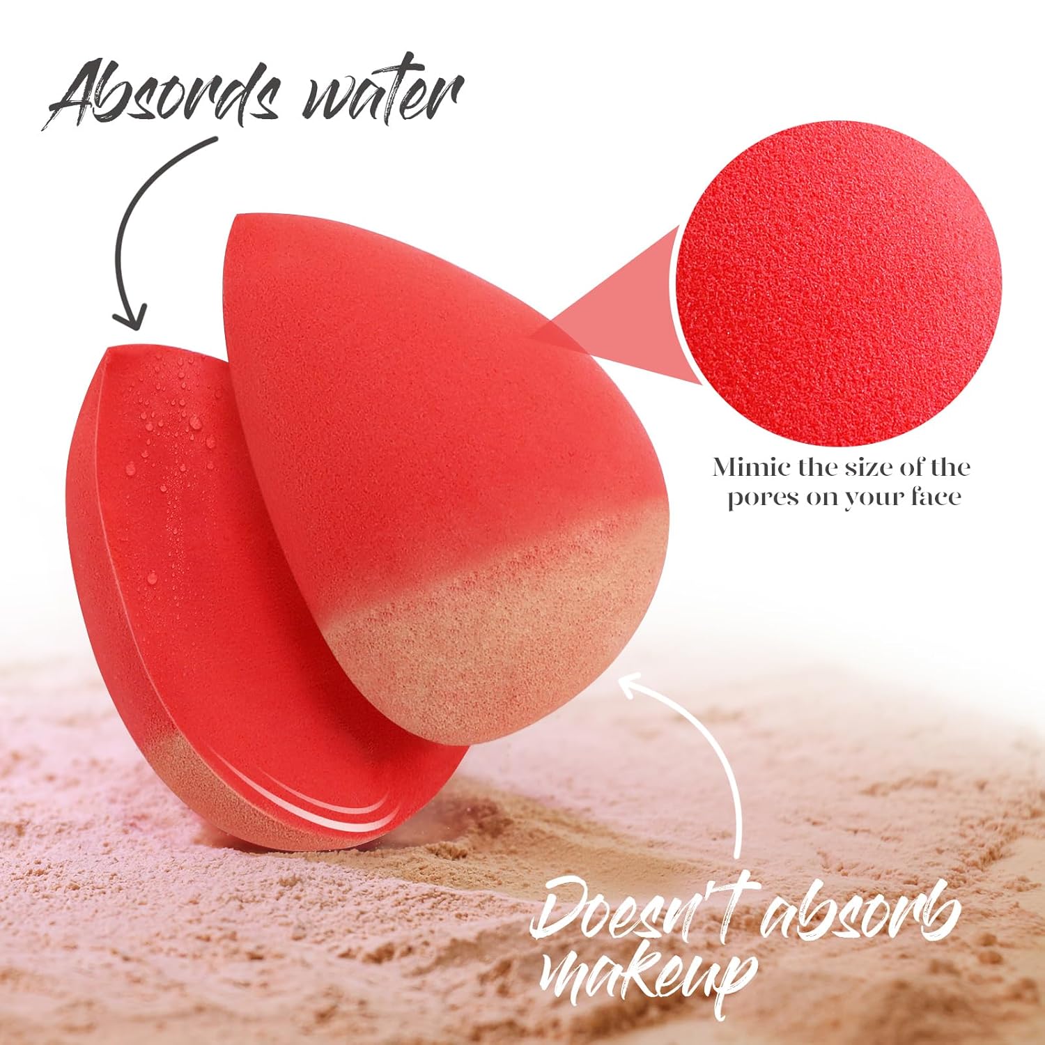 BEAKEY Makeup Sponge 5 Pcs Set, Latex-Free and Soft Boun Boun Beauty Sponge for Blending, Makeup Sponges for Foundation, Liquid, Cream and Powder. Blender for Enhanced Make Up Application · v2