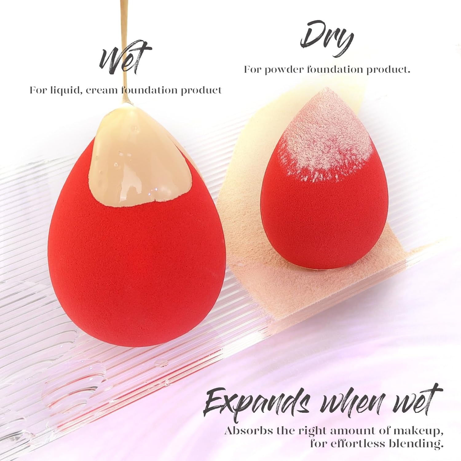BEAKEY Makeup Sponge 5 Pcs Set, Latex-Free and Soft Boun Boun Beauty Sponge for Blending, Makeup Sponges for Foundation, Liquid, Cream and Powder. Blender for Enhanced Make Up Application · v2