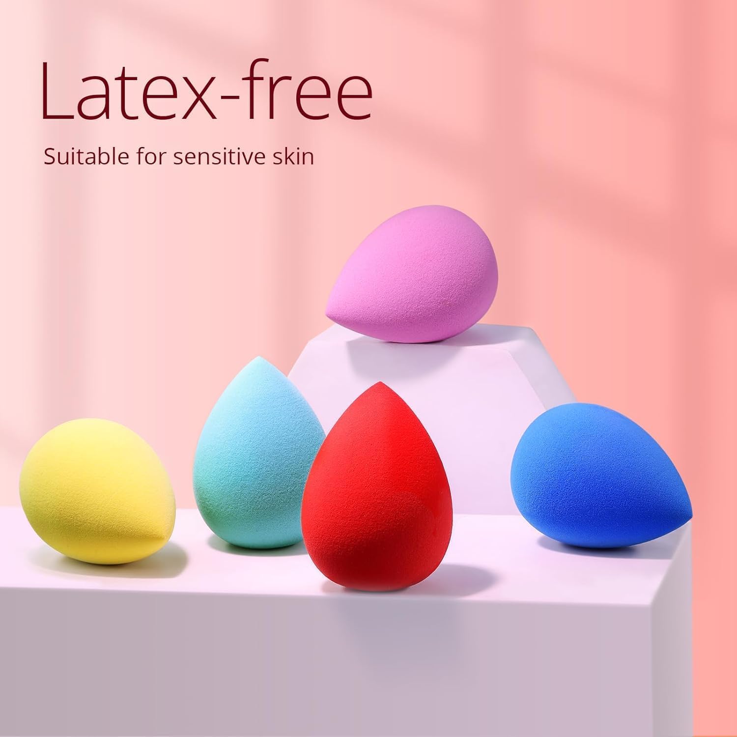 BEAKEY Makeup Sponge 5 Pcs Set, Latex-Free and Soft Boun Boun Beauty Sponge for Blending, Makeup Sponges for Foundation, Liquid, Cream and Powder. Blender for Enhanced Make Up Application · v2