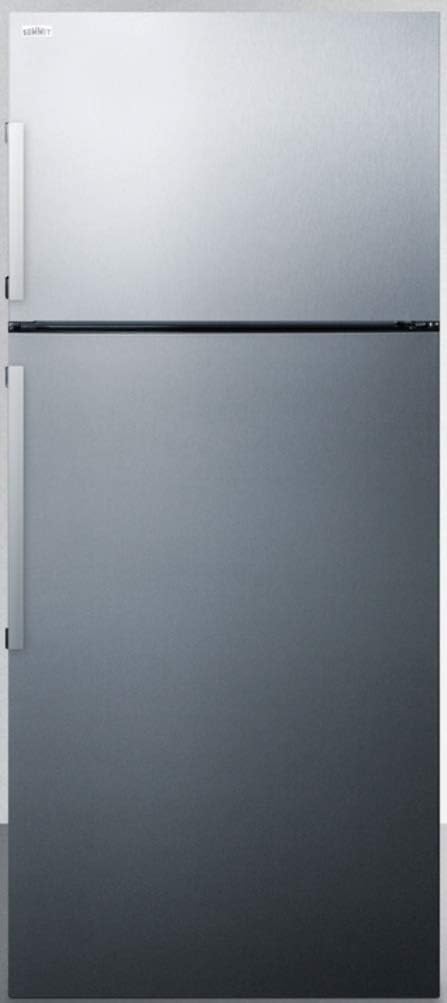 Summit Appliance FF1512SSIM ENERGY STAR Certified Counter Depth 28 Wide 12.6 Cu.Ft. Top Mount Refrigerator-Freezer with Stainless Steel Door, Platinum Cabinet and Icemaker · v4