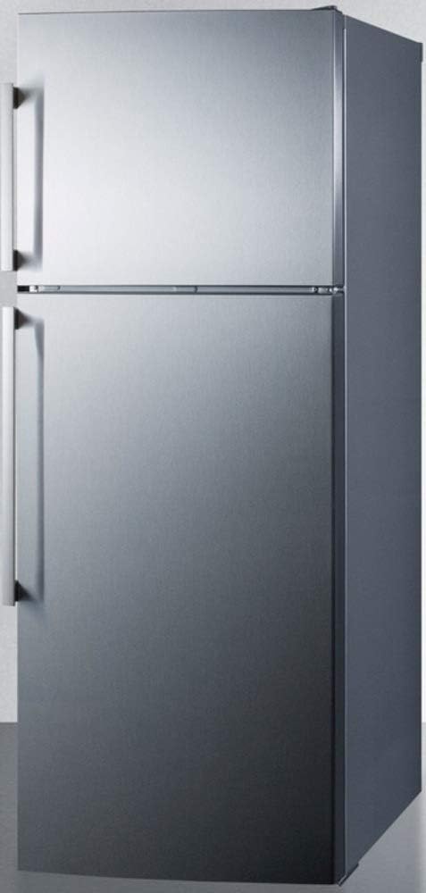 Summit Appliance FF1512SSIM ENERGY STAR Certified Counter Depth 28 Wide 12.6 Cu.Ft. Top Mount Refrigerator-Freezer with Stainless Steel Door, Platinum Cabinet and Icemaker · v4