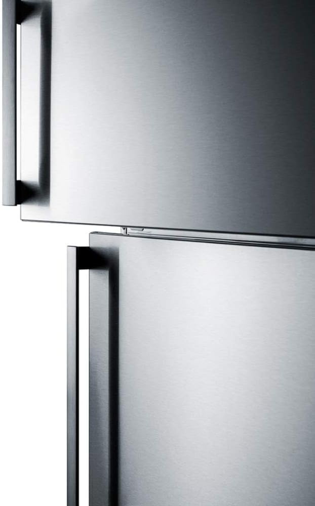 Summit Appliance FF1512SSIM ENERGY STAR Certified Counter Depth 28 Wide 12.6 Cu.Ft. Top Mount Refrigerator-Freezer with Stainless Steel Door, Platinum Cabinet and Icemaker · v4
