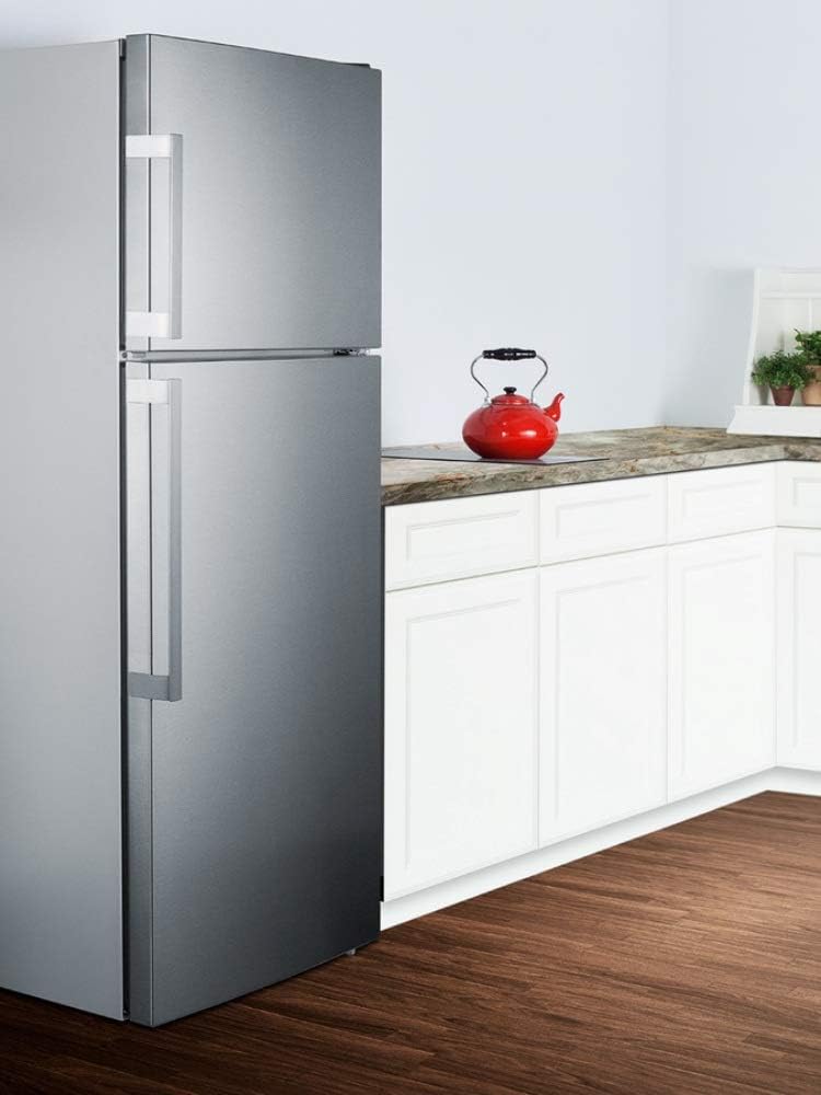 Summit Appliance FF1512SSIM ENERGY STAR Certified Counter Depth 28 Wide 12.6 Cu.Ft. Top Mount Refrigerator-Freezer with Stainless Steel Door, Platinum Cabinet and Icemaker · v4