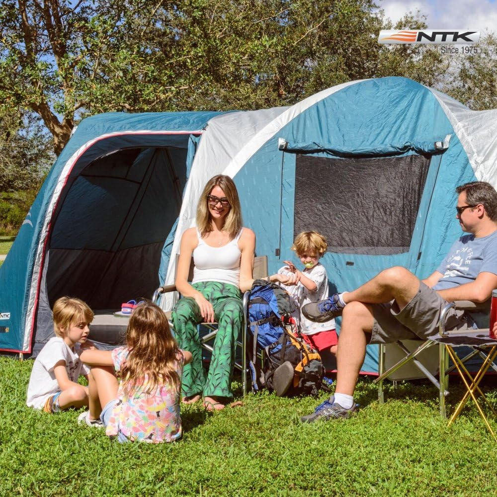 เต็นท์สำหรับครอบครัว NTK Arizona GT 2012 ขนาด 6x10 ฟุต พร้อมห้อง ประตู โดมกันน้ำ ตาข่ายระบายอากาศ 100%|เต็นท์กลางแจ้ง 500% 20 มม. อบอุ่นและเย็น