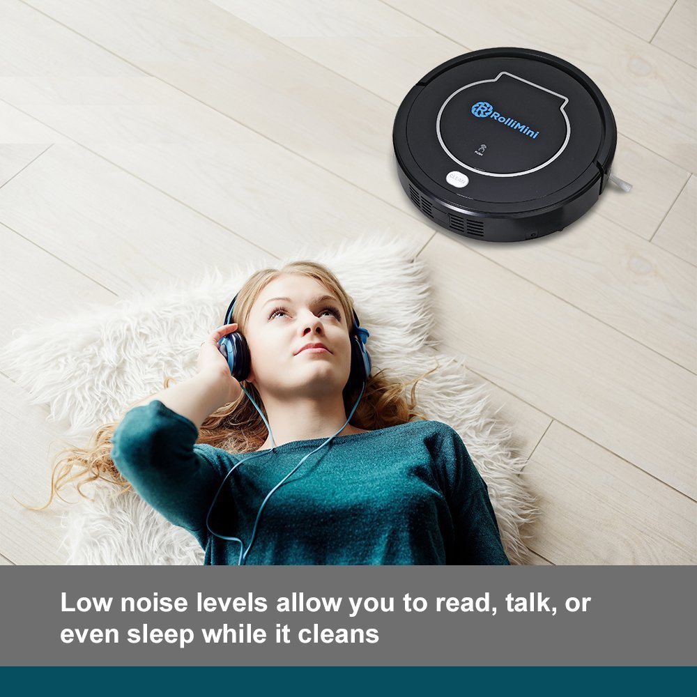 Rollibot Mini BL100 - Aspirapolvere robotico silenzioso. Robot aspirapolvere e spazzatrice per superfici dure