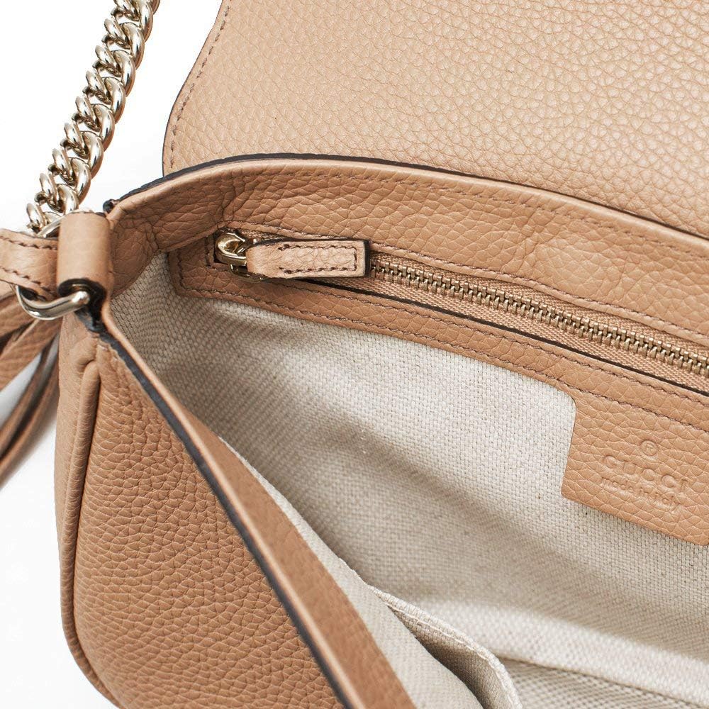 Gucci Soho Camelia Rose Beige Jasnobrązowa Skórzana torba na ramię Nowy