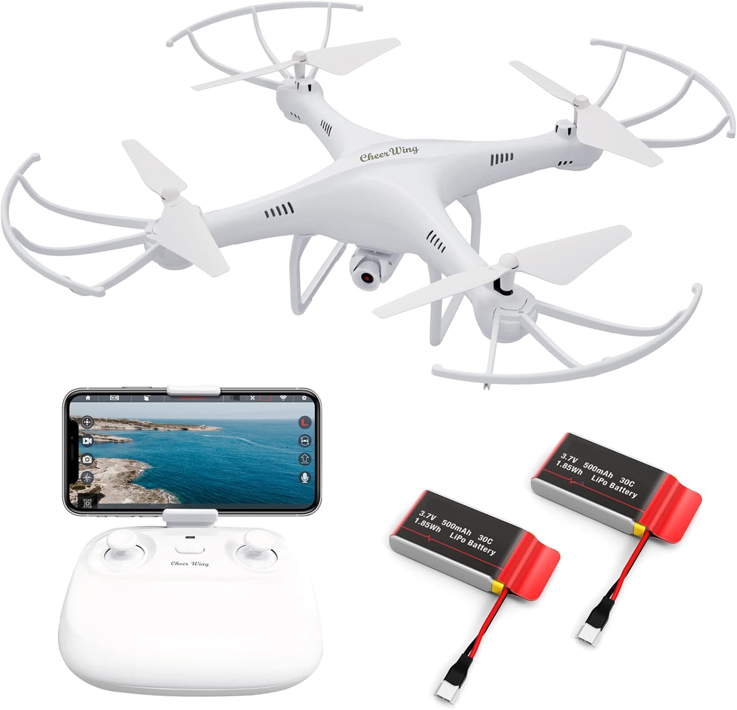 Drone RC Cheerwing CW4 con videocamera HD 720P per bambini e adulti Quadricottero RC con hovering automatico