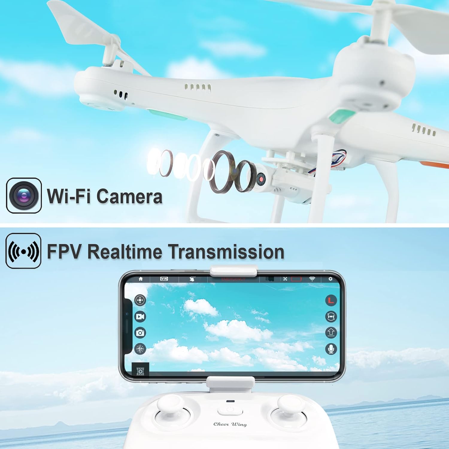 Cheerwing CW4 RC Drone พร้อมกล้อง HD 720P สำหรับเด็กและผู้ใหญ่ RC Quadcopter พร้อมการบินลอยตัวอัตโนมัติ