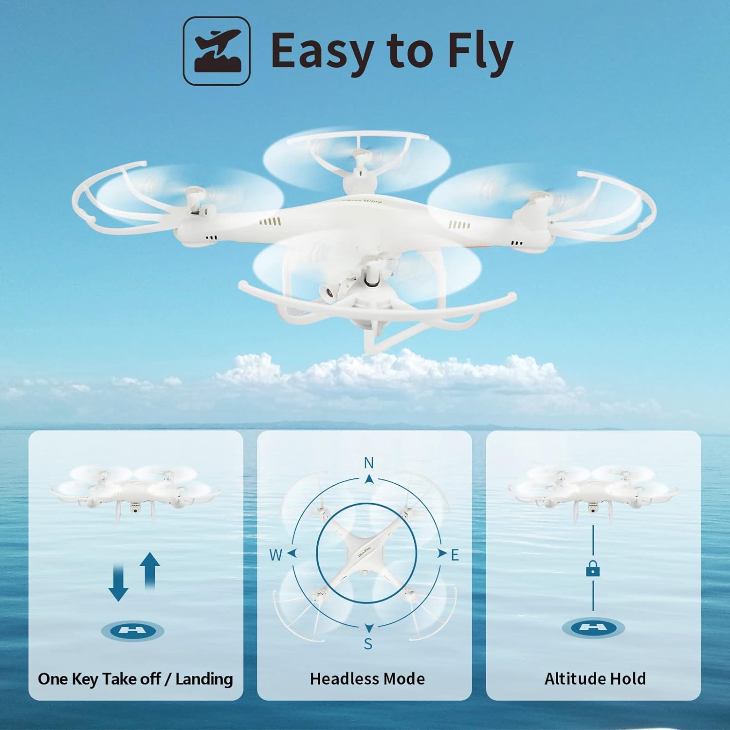 Cheerwing CW4 RC Drone พร้อมกล้อง HD 720P สำหรับเด็กและผู้ใหญ่ RC Quadcopter พร้อมการบินลอยตัวอัตโนมัติ