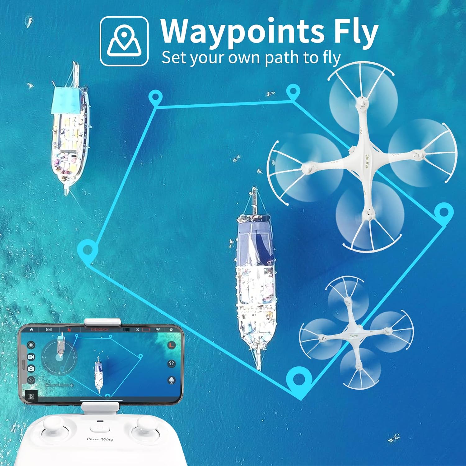 Cheerwing CW4 RC Drone พร้อมกล้อง HD 720P สำหรับเด็กและผู้ใหญ่ RC Quadcopter พร้อมการบินลอยตัวอัตโนมัติ