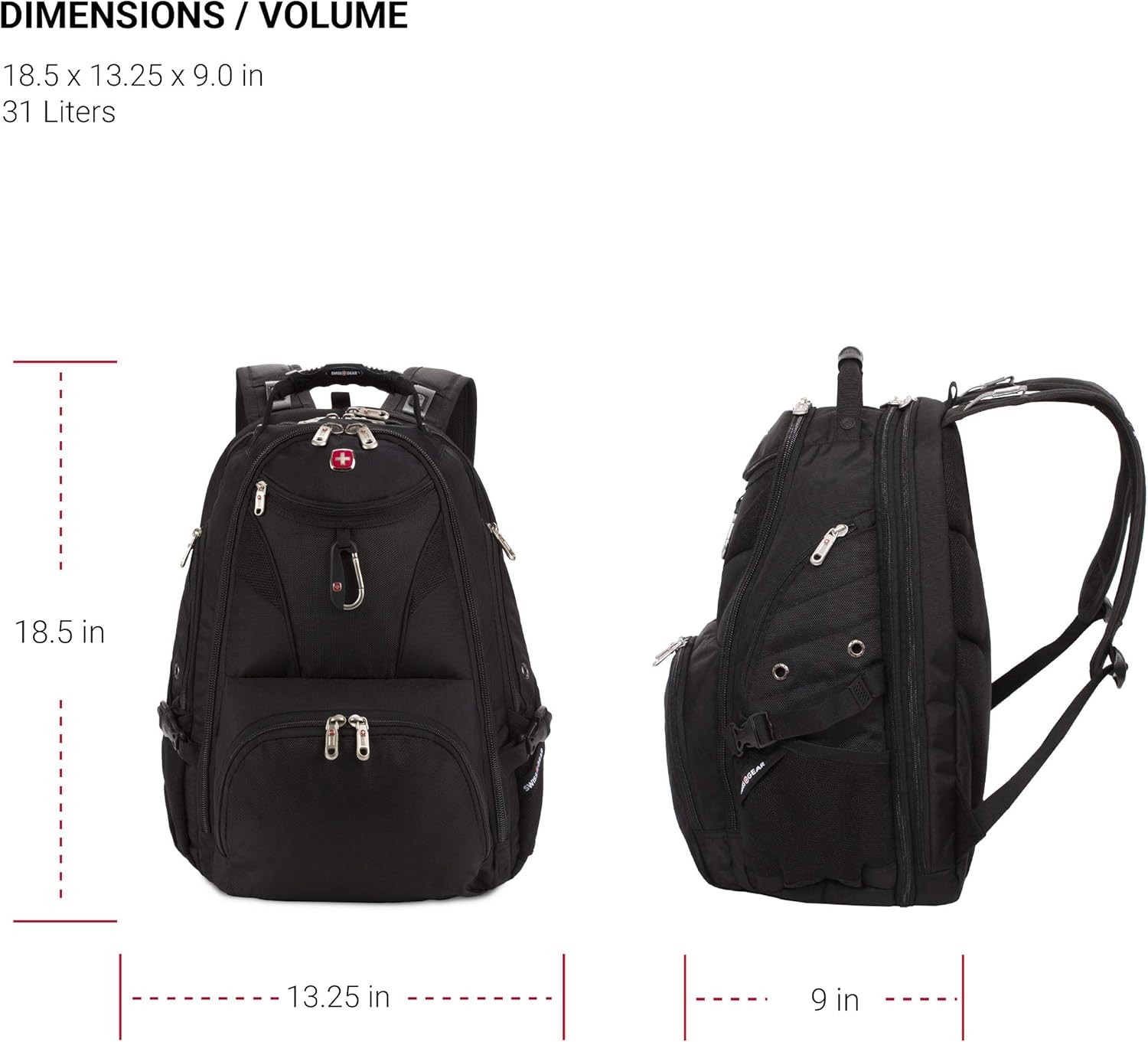 SwissGear 5977 ScanSmart กระเป๋าเป้สะพายหลังใส่โน้ตบุ๊ก สีดำ ขนาด 17 นิ้ว