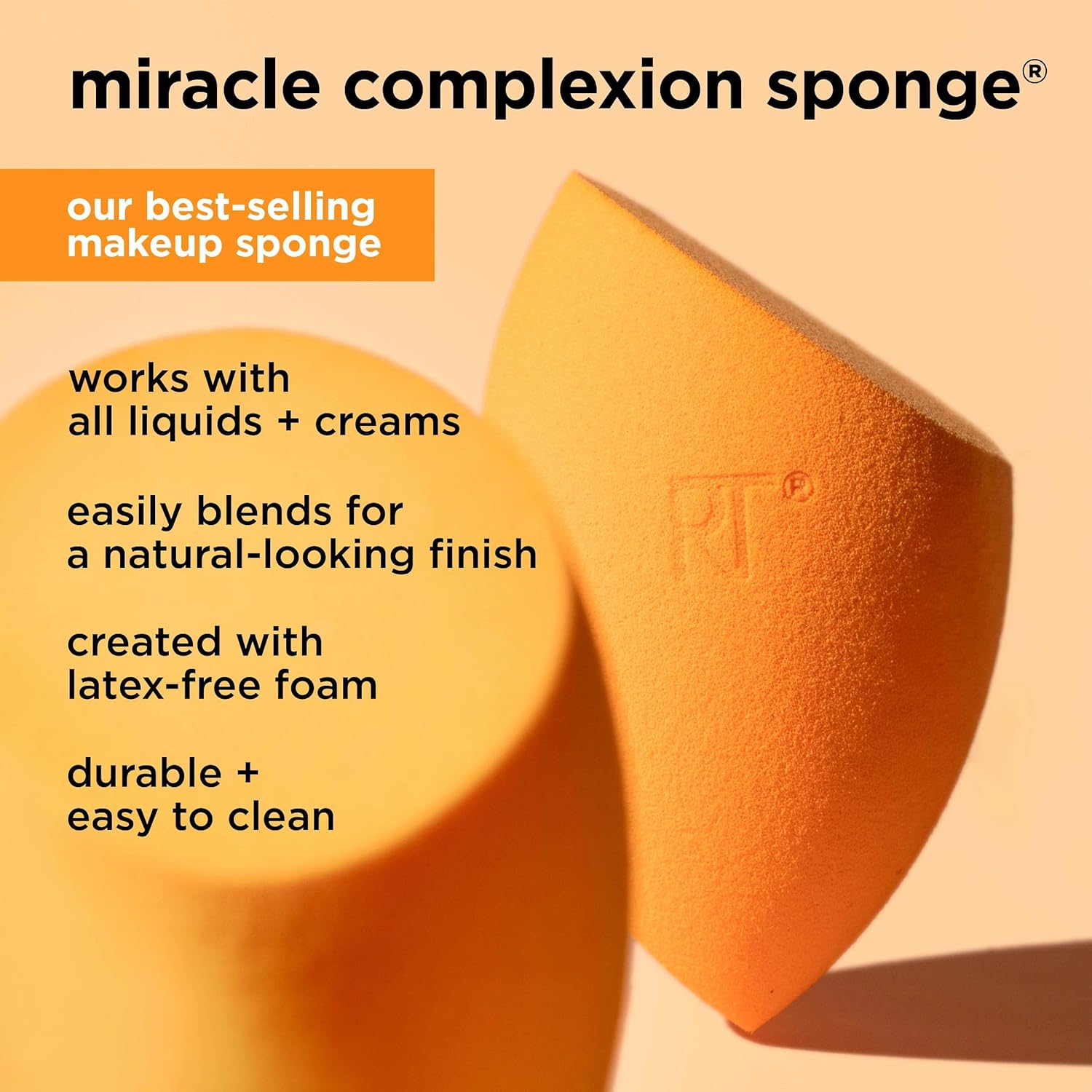Real Techniques Miracle Complexion Sünger Seti 4'lü Paket, Sıvı Krem Makyaj İçin Makyaj Blender Süngeri, Yapılabilir Kaplama, Doğal Baz İçin Fondöten Süngeri, Hediye Seti, Lateks İçermeyen Köpük