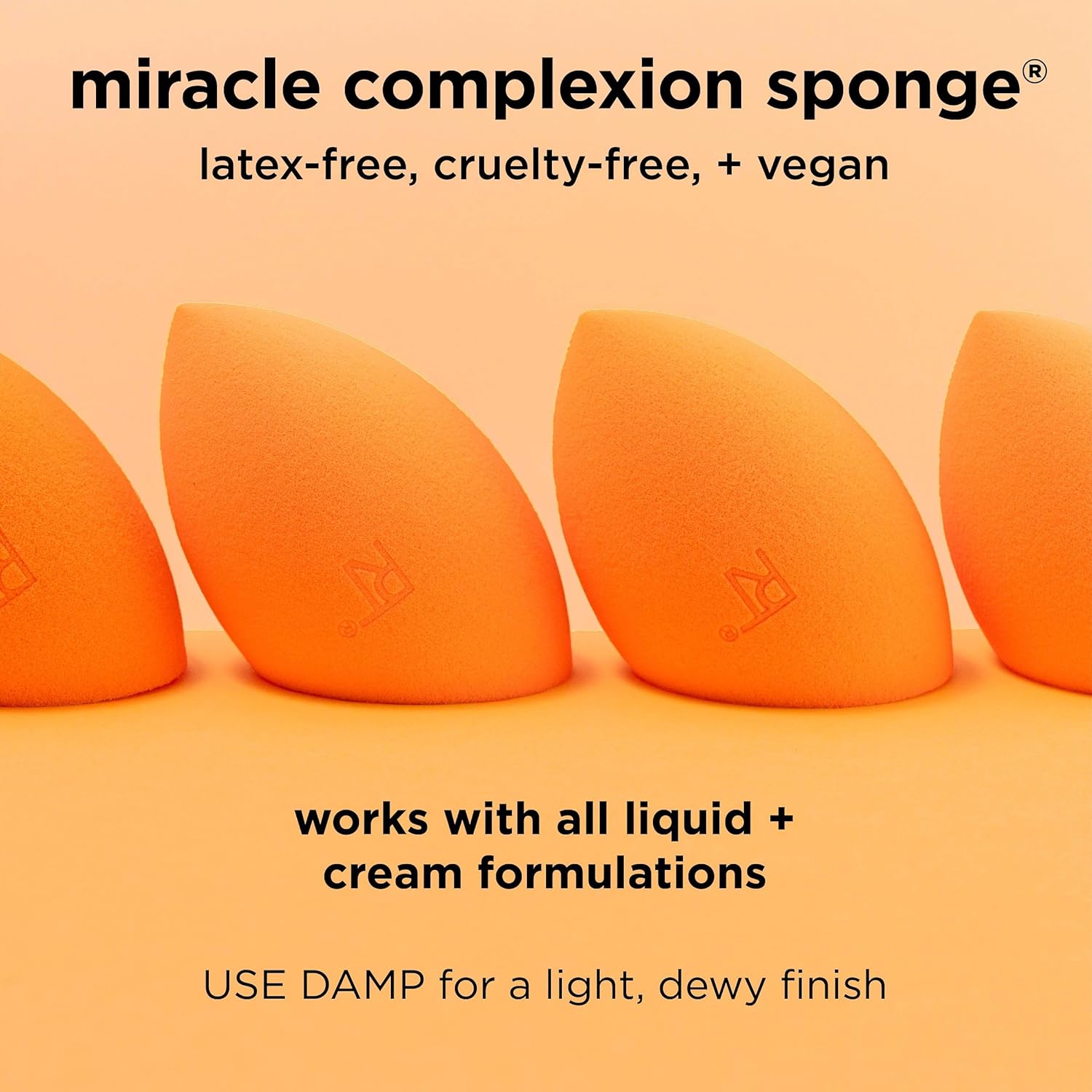 Real Techniques Miracle Complexion Sünger Seti 4'lü Paket, Sıvı Krem Makyaj İçin Makyaj Blender Süngeri, Yapılabilir Kaplama, Doğal Baz İçin Fondöten Süngeri, Hediye Seti, Lateks İçermeyen Köpük