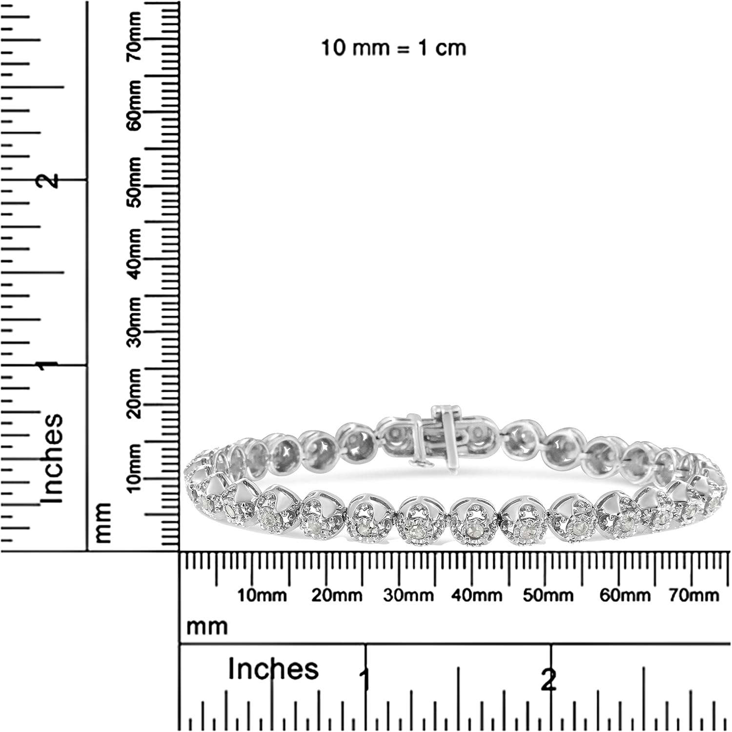 Original Classics .925 Sterling Silver 1.0 Cttw Miracle Plate 7 Diamond Bracelet (I-J Color, I3 Clarity) · v4