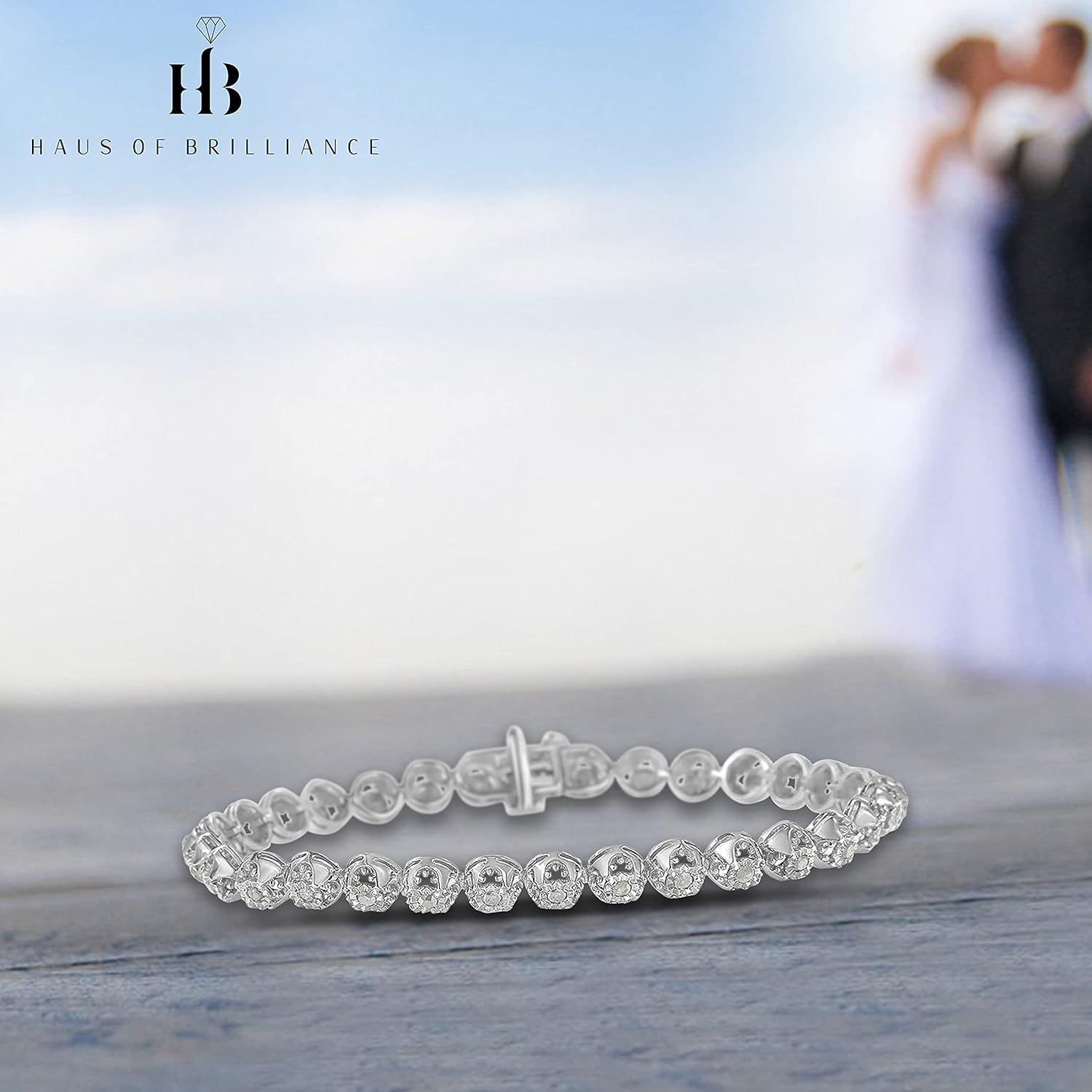 Original Classics .925 Sterling Silver 1.0 Cttw Miracle Plate 7 Diamond Bracelet (I-J Color, I3 Clarity) · v4