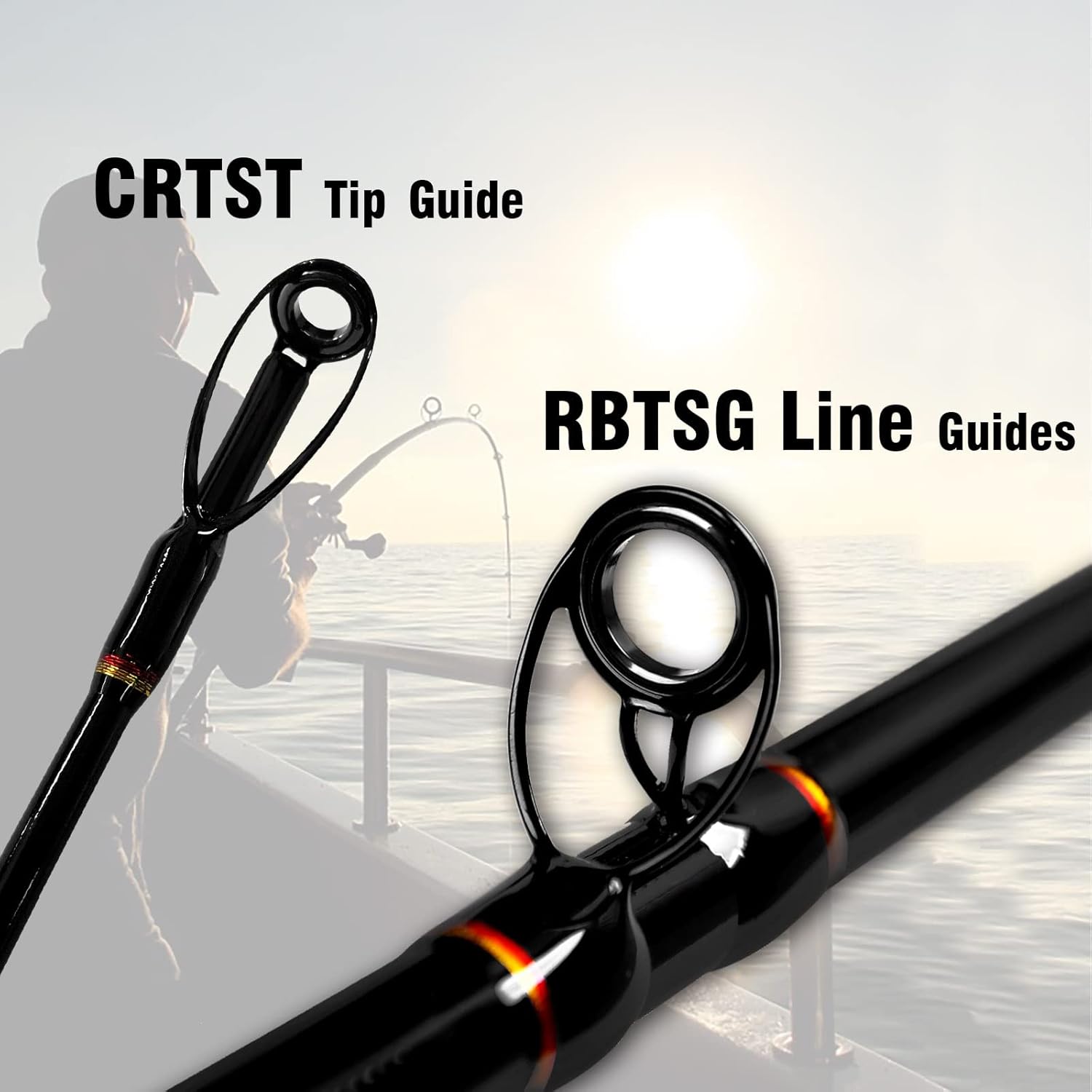Portable Saltwater Offshore Heavy 3-Piece Travel Graphite Baitcasting Fishing Poles Casting Boat Jigging Trolling Conventional Rods with Rod Case Bag (6/7'/8') · v3