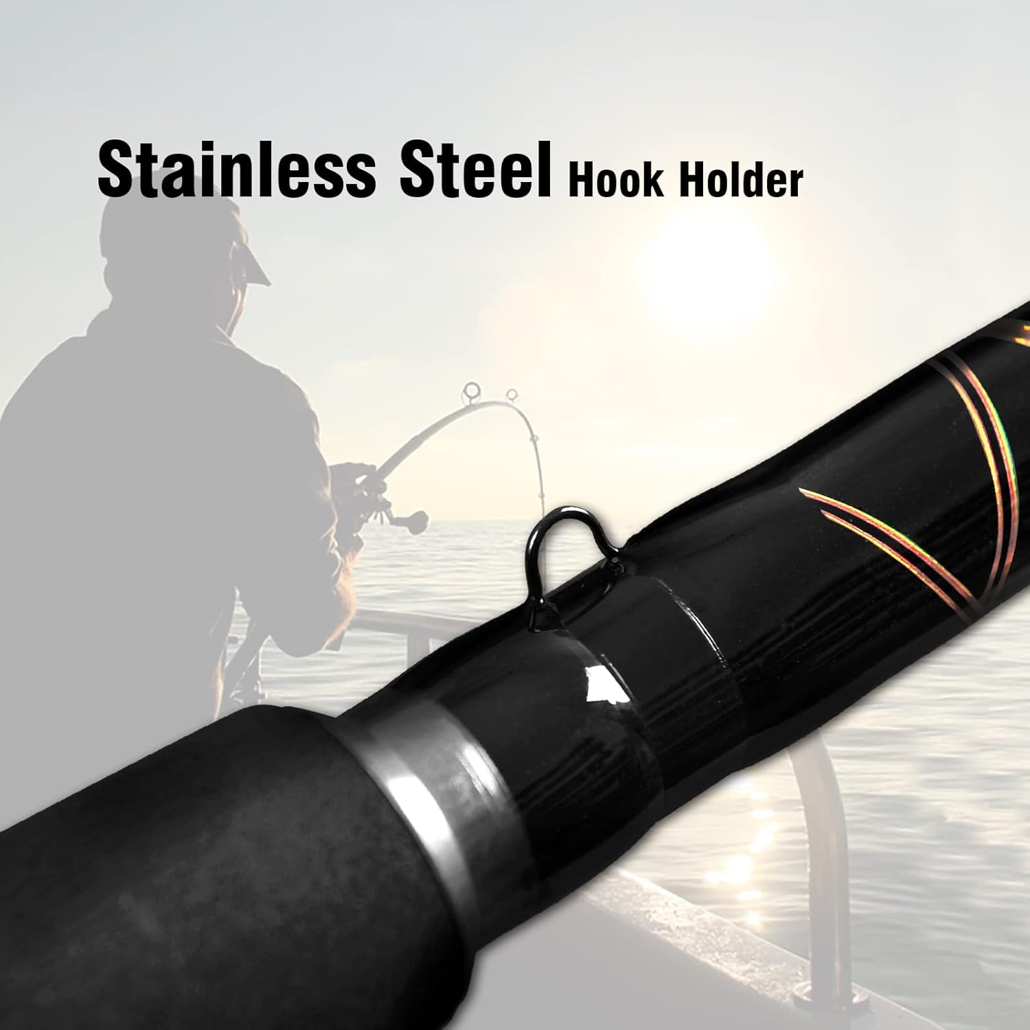 Portable Saltwater Offshore Heavy 3-Piece Travel Graphite Baitcasting Fishing Poles Casting Boat Jigging Trolling Conventional Rods with Rod Case Bag (6/7'/8') · v3