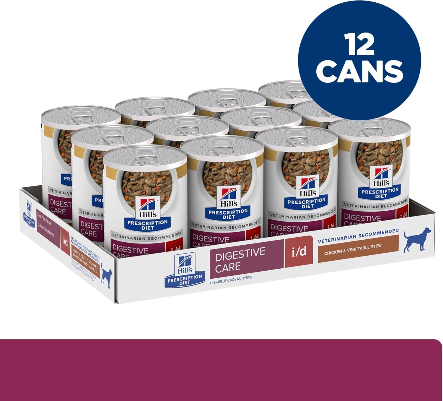 Hills Prescription Diet i/d Digestive Care Chicken  Vegetable Stew Canned Dog Food, Veterinary Diet, 12.5 oz., 12-Pack Wet Food · v2