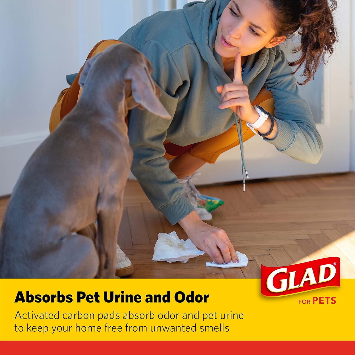 Glad for Pets Black Charcoal Puppy Pads - Super Absorbent Disposable Dog Pee Pads, Potty Training Pads, and Pet Supplies - Dog Pee Pads for Crate Training and Indoor Use 23 x 23" - 100 Count