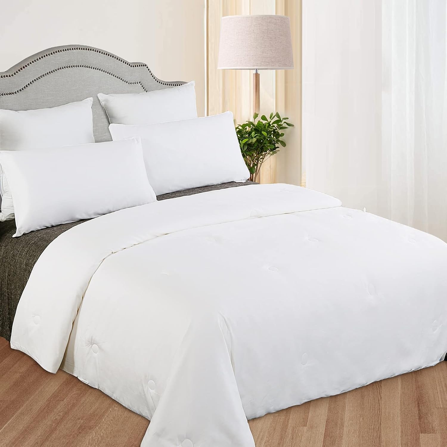 LilySilk All Season Silk Comforter/Duvet/Quilt, 100% Long Strand Silk Floss Filling with 100% Cotton Cover, Breathable and Warm Queen(87x90 Inch,Silk Weight:1.75kg) · v5