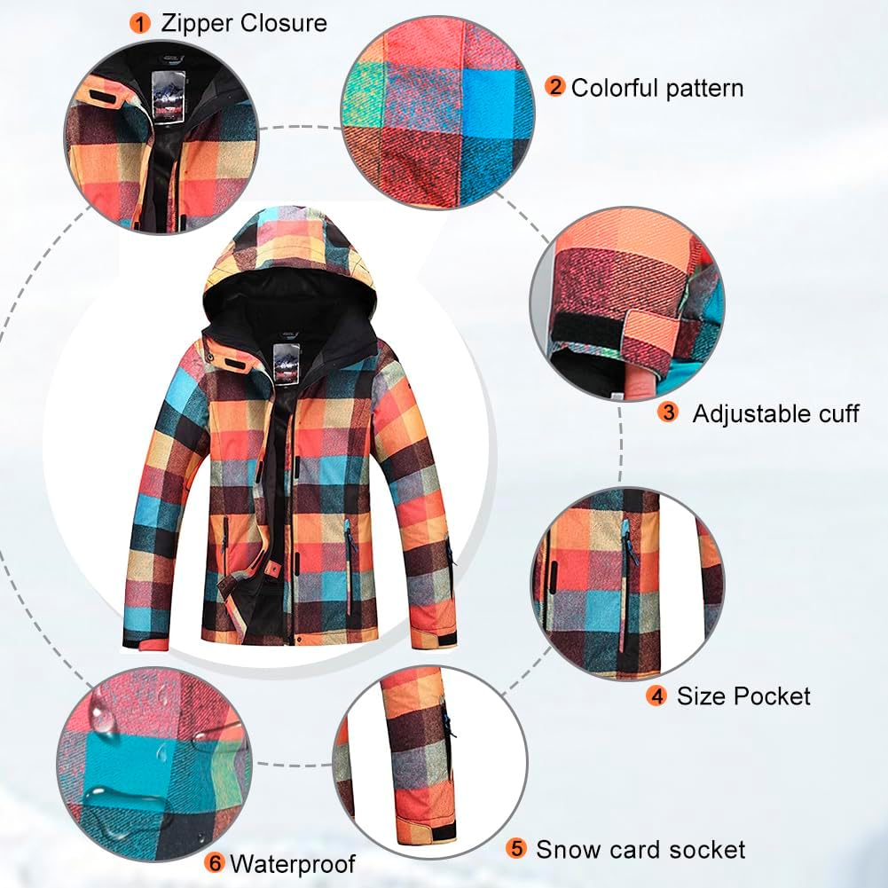 HOTIAN Ski jacket Snowboard Jacket Womens High Windproof Colorful Snow Jacket Pants Set · v6