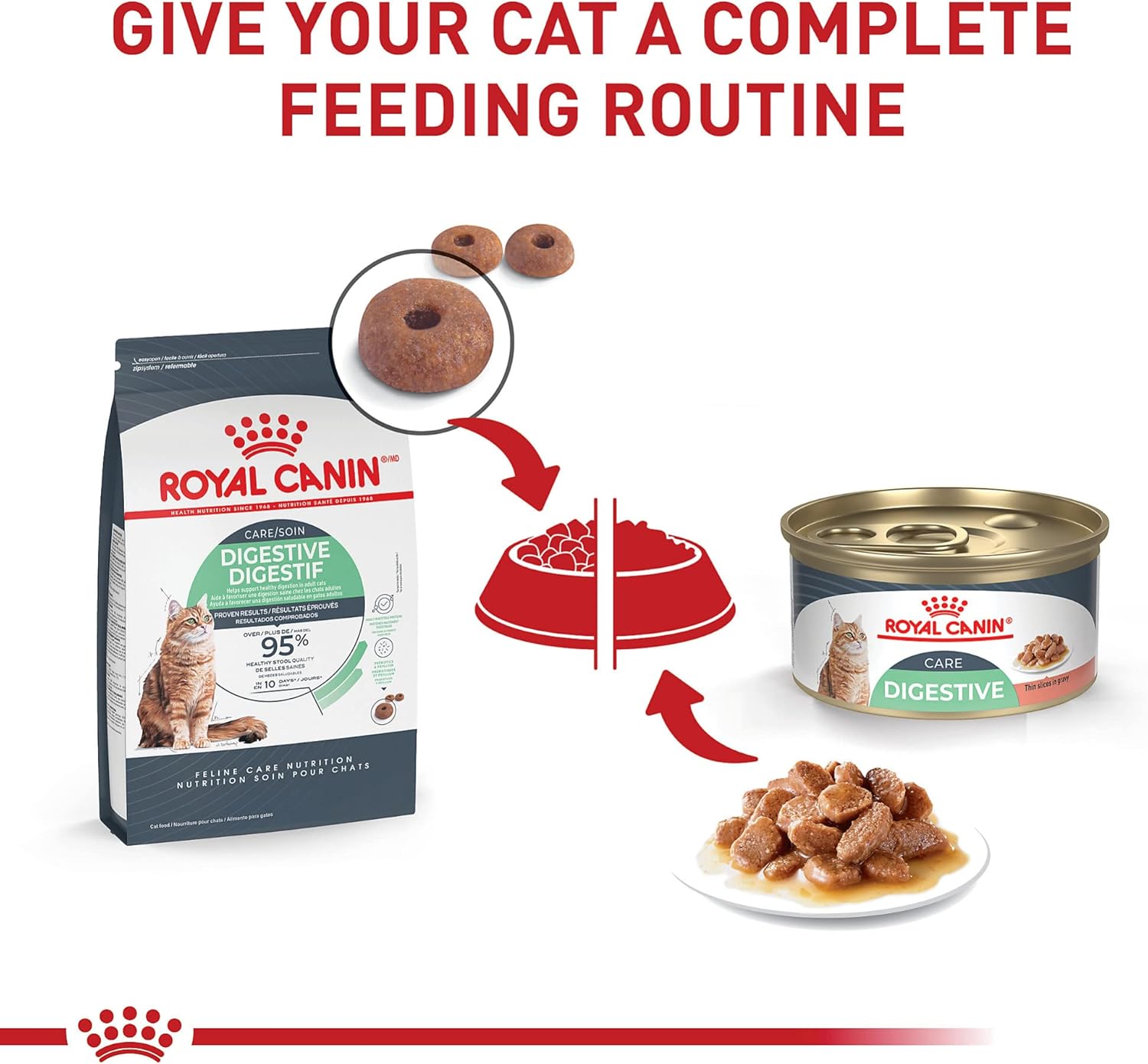 Nourriture humide pour chats Royal Canin Digestive Care Thin Slices in Gravy, 3 onces (lot de 6) — L'emballage peut varier
