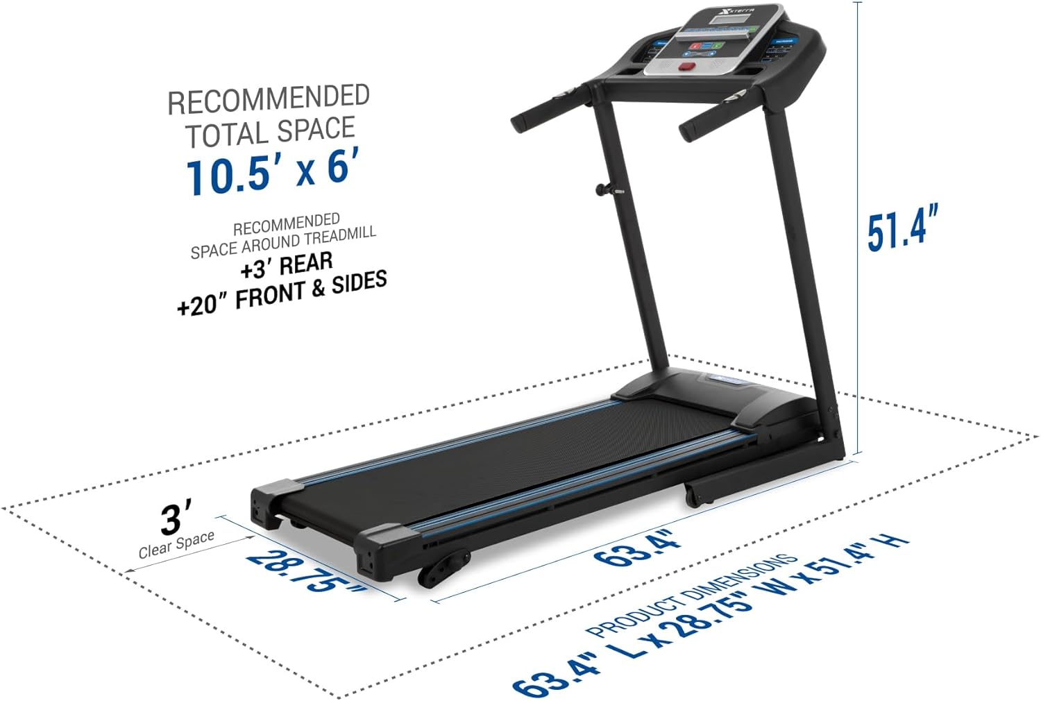 XTERRA Fitness Premium Folding Smart Treadmill, Compact Design, 250  LB Weight Capacity, Powerful Motor, XTERRA  Fitness App Included with Purchase · v8