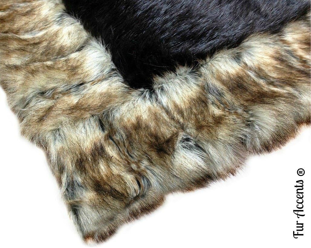 ผ้าห่มขนสุนัขจิ้งจอกสีน้ำตาลขอบหยักแบบนุ่มพิเศษ Fur Accents - ขนเทียมสุดหรู - ผ้าคลุมเตียง - บุขนมิงกี้ - Designer Throws USA (5x6 ฟุต)