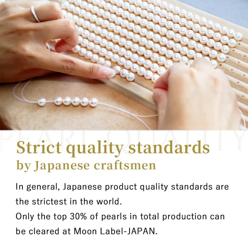 Japanese 7.0mm Akoya Cultured Pearl with Diamond Pendant Necklace for Women with White Gold | Classy Design Excellent Gift | Pearl Necklace · v2