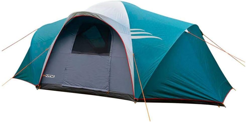 NTK Larami GT 10 Person Tent for Camping, 10x18' Big Camping Tent with 3 Rooms, 100% 2500 mm Waterproof Dome  Breathable Mesh, Warm amp; Cold Weather Family Tent