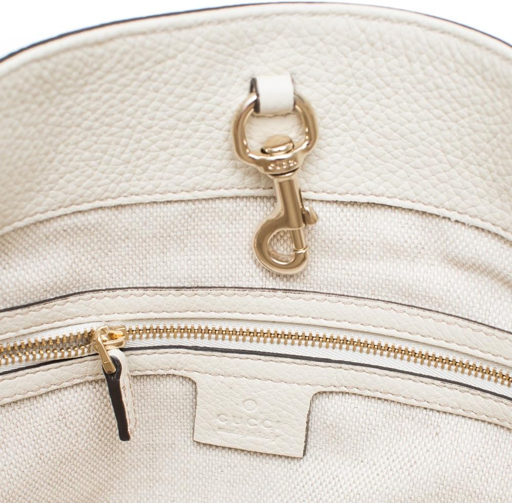 Gucci Soho Schultertasche aus Leder mit Kettenriemen für Damen, Größe L, Weiß