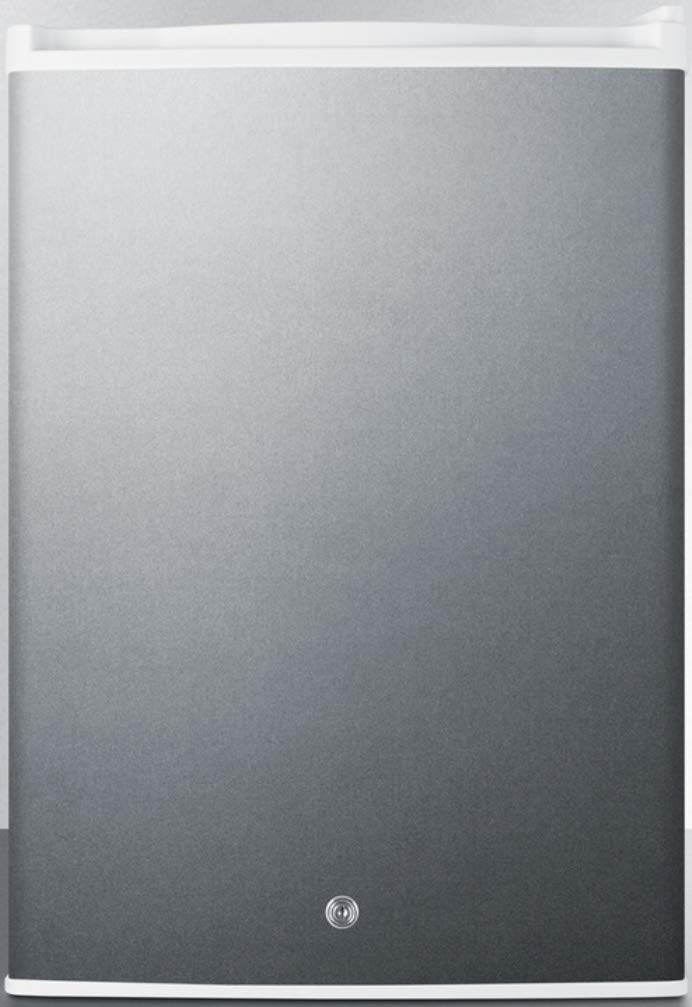 Summit Appliance FF31L7SS Komplett-Arbeitsplattenkühlschrank im kommerziellen Stil, weiße Außenseite mit Edelstahltür, werkseitig installiertem Schloss, Abtauautomatik und digitalem Thermostat