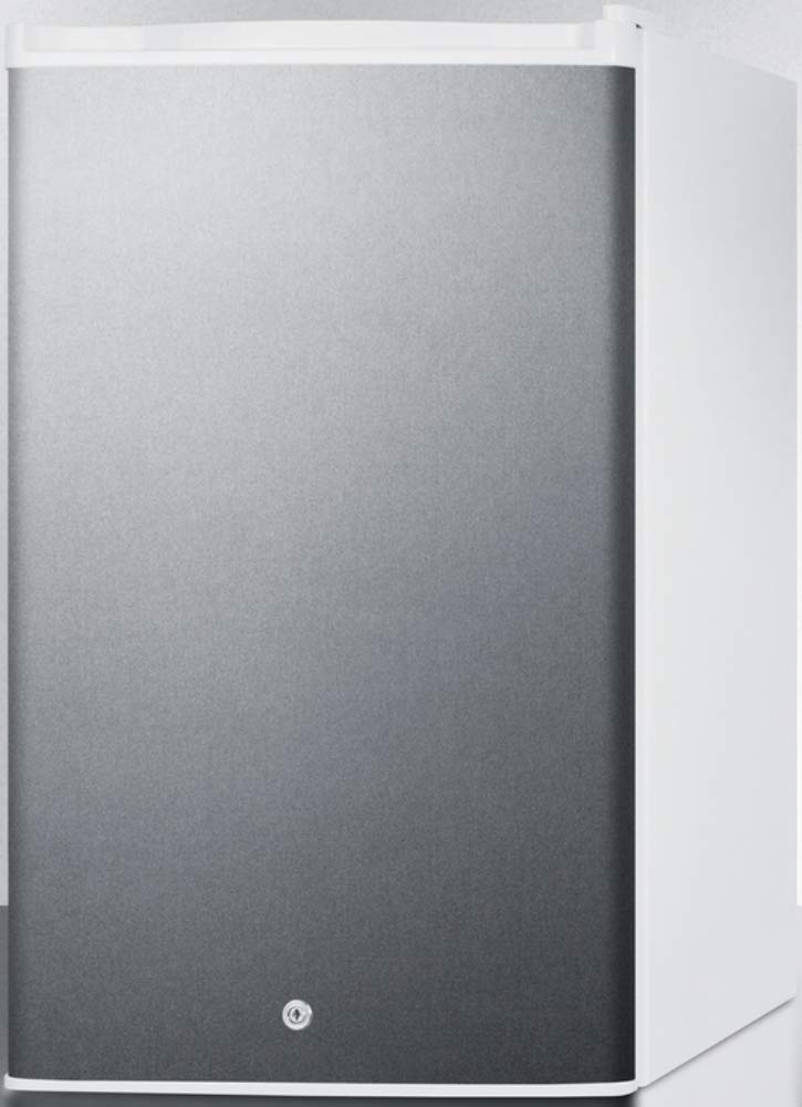 Summit Appliance FF31L7SS Komplett-Arbeitsplattenkühlschrank im kommerziellen Stil, weiße Außenseite mit Edelstahltür, werkseitig installiertem Schloss, Abtauautomatik und digitalem Thermostat