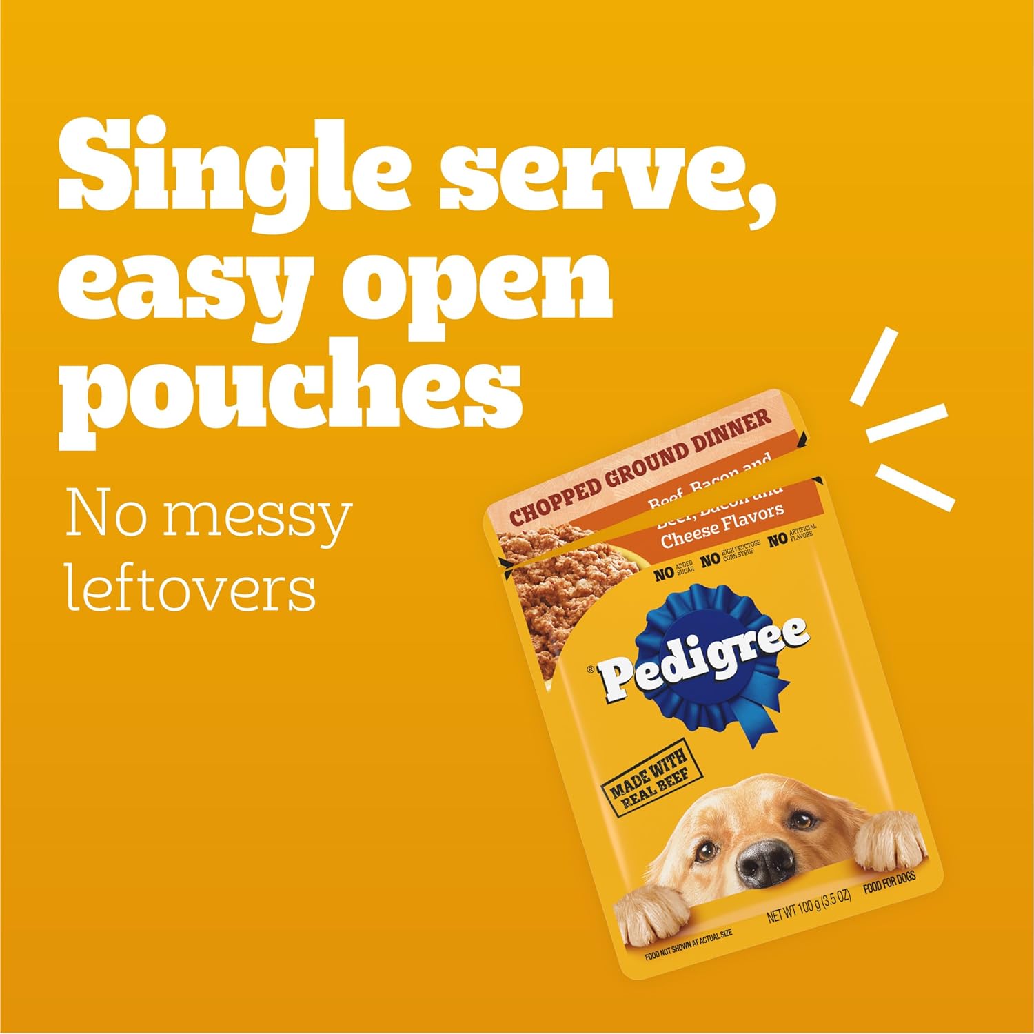 Pedigree Chopped Ground Dinner Hundefutter, 8 Stück, mit Hearty Chicken Variety Pack, 3,5-Unzen-Beutel (2er-Pack)