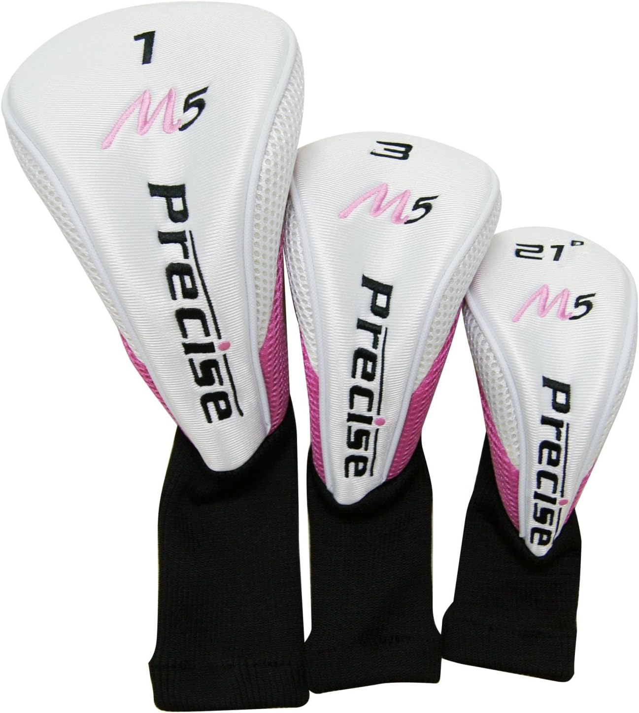 Set di mazze da golf M5 per mano destra Top Line da donna rosa, include: Driver, Wood, Hybrid, n. 5,6,7,8,9, ferri da stiro PW in acciaio inossidabile, putter, aste in grafite per ferri da stiro Woods, borsa con supporto e 3 copricapi