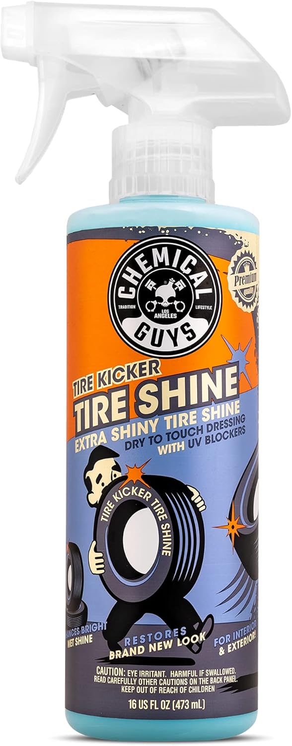 Chemical Guys TVD11316 Tire Kicker Sprayable Extra Glossy Tire Shine (Works on Rubber, Vinyl  Plastic) Safe for Cars, Trucks, Motorcycles, RVs amp; More, 16 fl oz