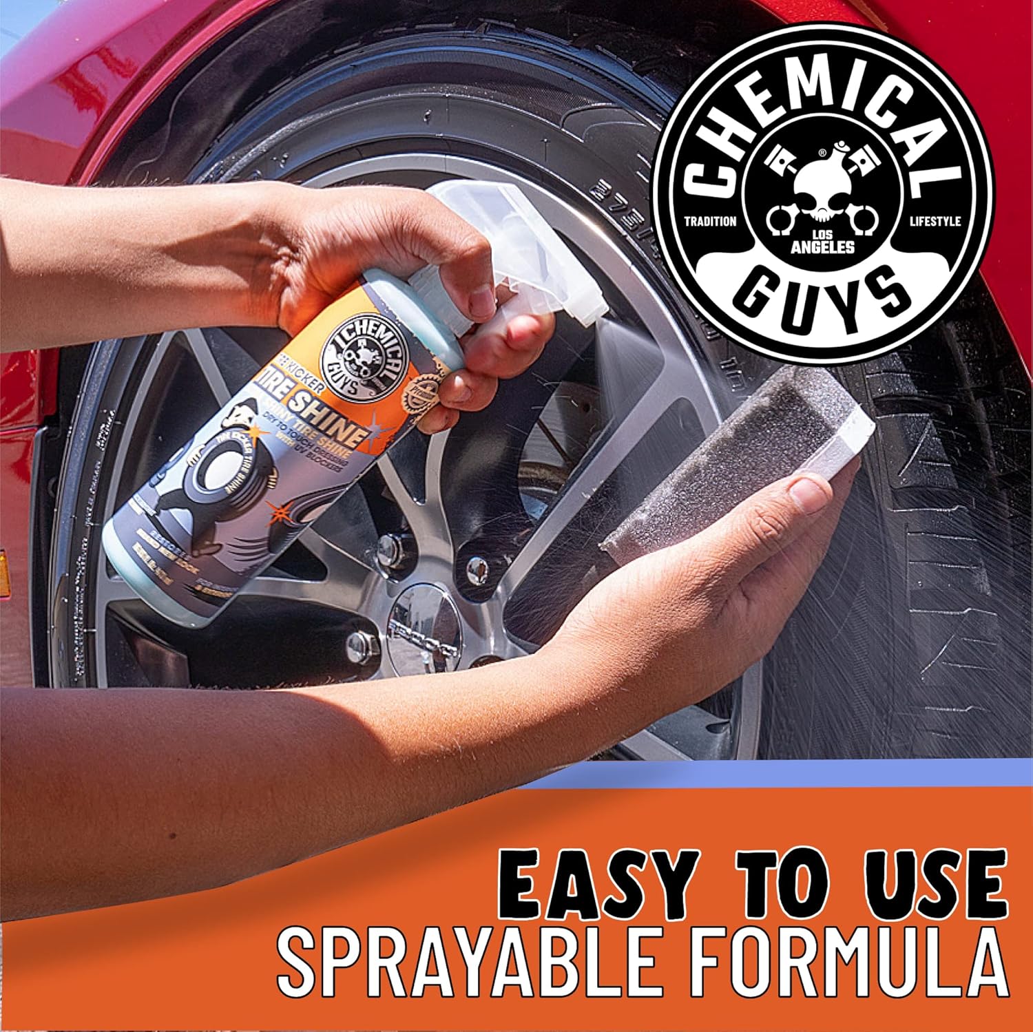 Chemical Guys TVD11316 Tire Kicker Sprayable Extra Glossy Tire Shine (Works on Rubber, Vinyl  Plastic) Safe for Cars, Trucks, Motorcycles, RVs amp; More, 16 fl oz · v3
