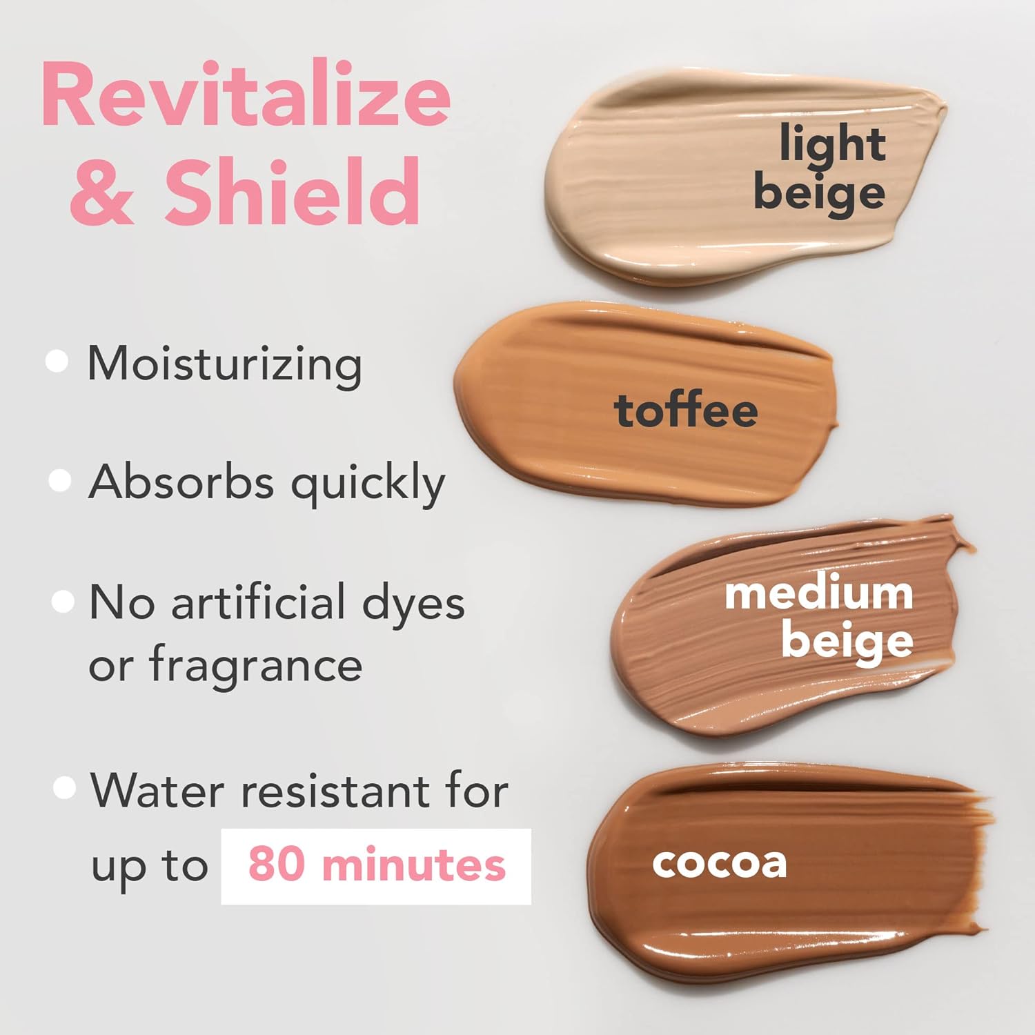 Tinted Sunscreen for Face - SPF 20 With Natural Organic Ingredients Broad Spectrum Sunblock Lotion, Tinted Moisturizer Zinc Oxide Sunscreen Face for Skincare, Facial Sunscreen (Light Beige) · v2