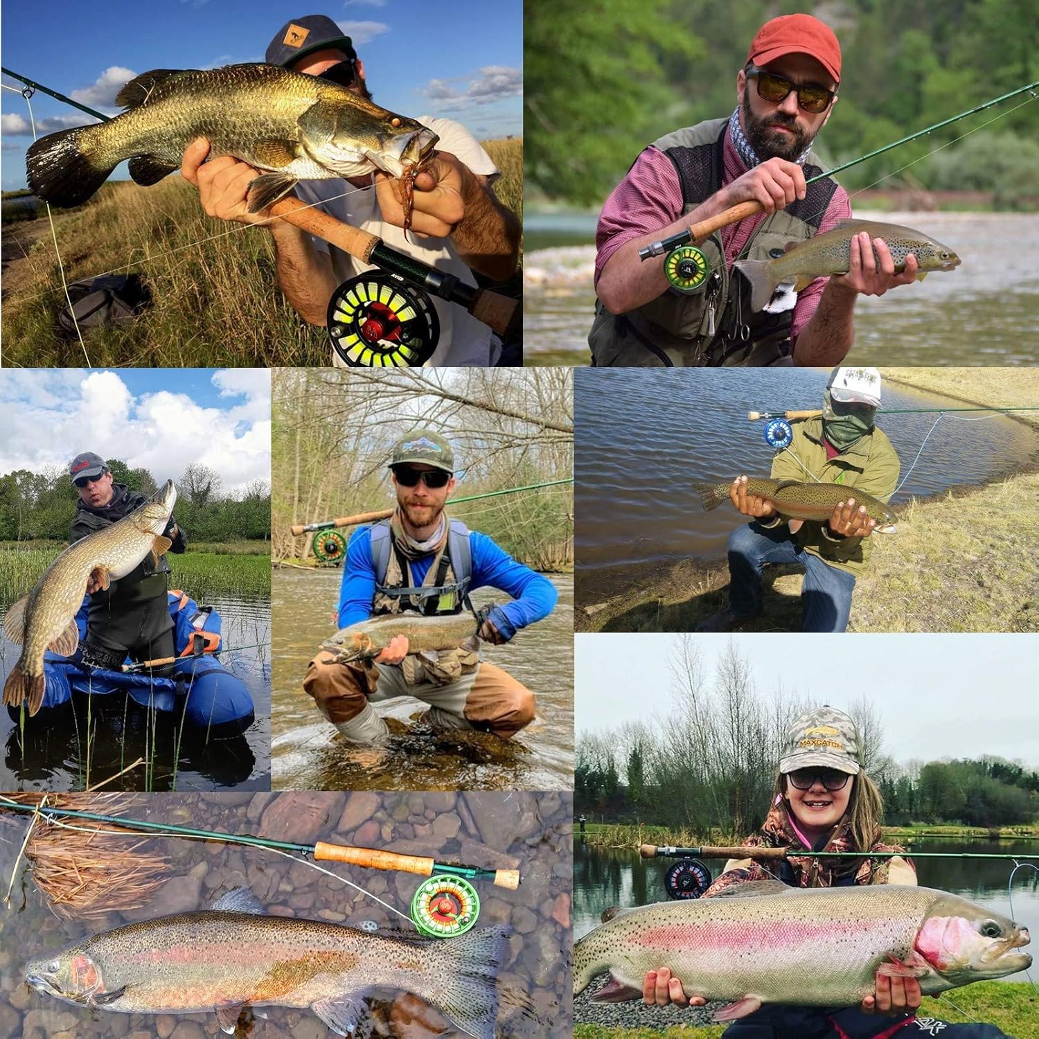 M MAXIMUMCATCH Maxcatch 3-12wt Medium-Fast Action Premier Fly Fishing Rod-IM8 Carbon Blank for High Performance,with AA Cork Grip Hard Chromed Guides · v3