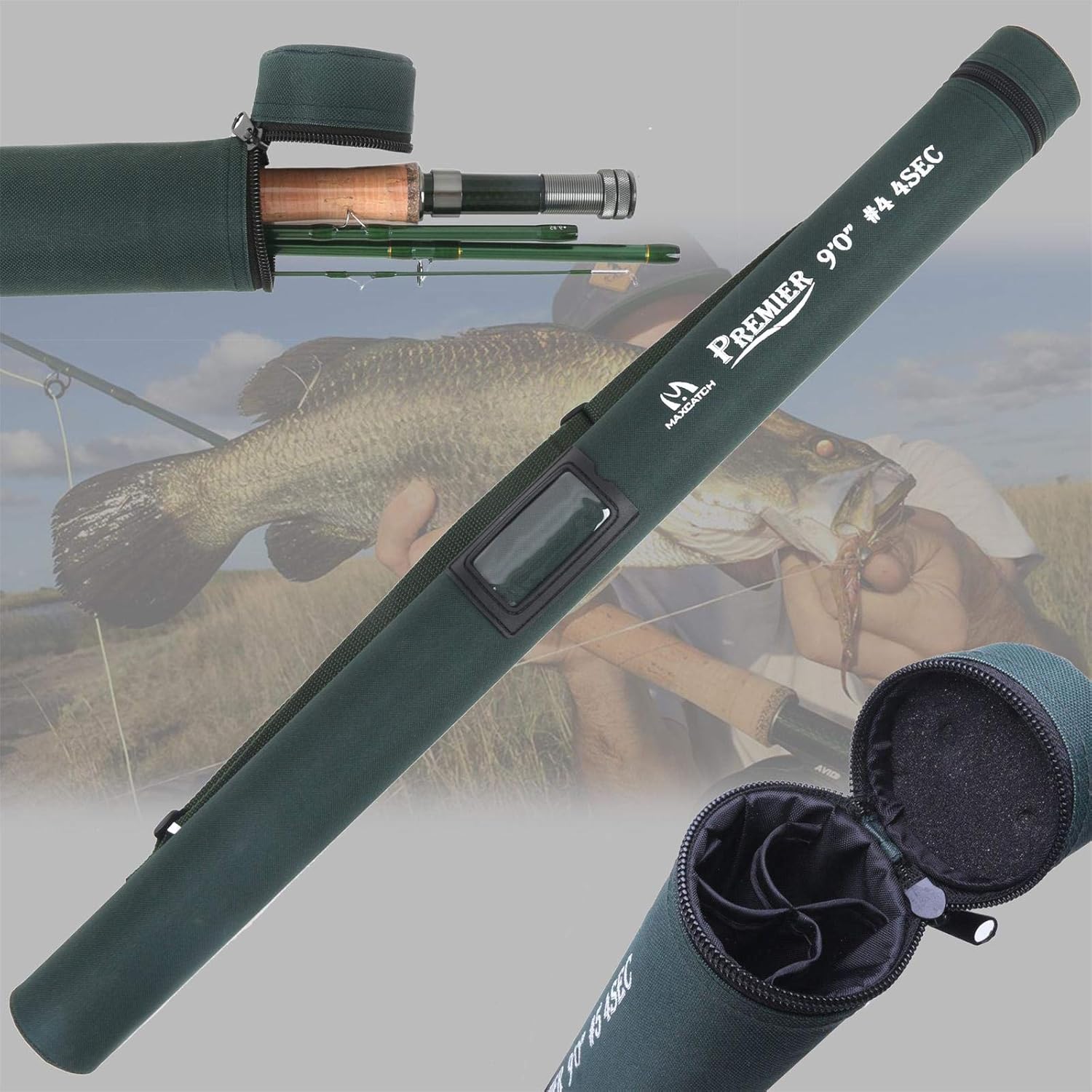 M MAXIMUMCATCH Maxcatch 3-12wt Medium-Fast Action Premier Fly Fishing Rod-IM8 Carbon Blank for High Performance,with AA Cork Grip Hard Chromed Guides · v3