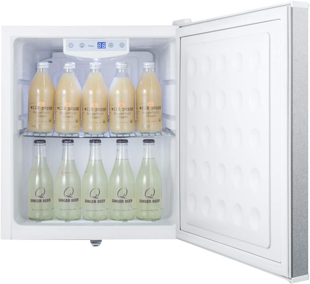 Summit Appliance FFAR25L7SS 17 breiter, kompakter Allkühlschrank, kommerzielles Design, LED-Beleuchtung, 1,7 cu.ft Fassungsvermögen, LED-Beleuchtung, werkseitig installiertes Schloss, automatische Abtauung, Digitales Thermostat