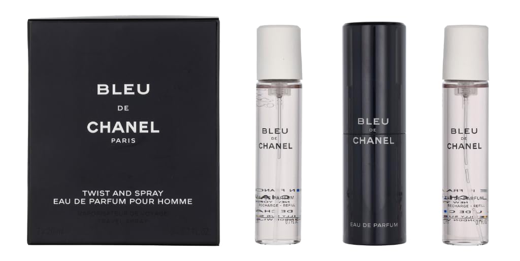 CHANEL Bleu De Eau De Parfum Travel Spray for Men 3 X 0.7 Oz, 2.1 Fl Oz, 3 pc set (purse spray) · v2