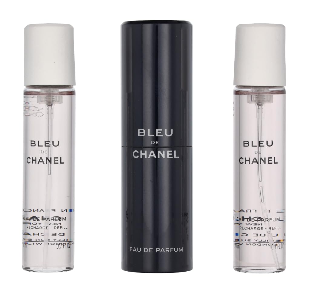 CHANEL Bleu De Eau De Parfum Travel Spray for Men 3 X 0.7 Oz, 2.1 Fl Oz, 3 pc set (purse spray) · v2