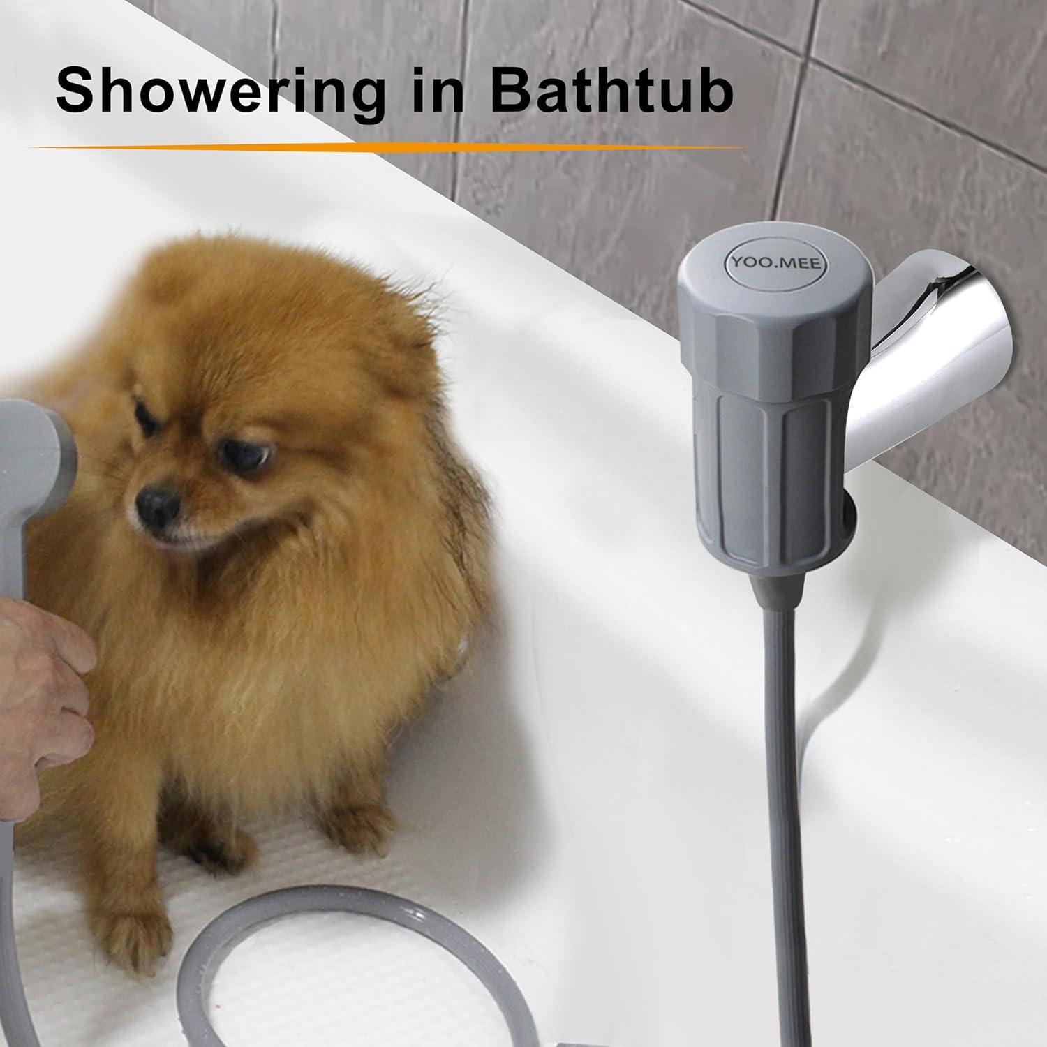 Pets Shower Attachment, Quick Connect on Tub Spout w/Front Diverter, Ideal for Washing Pets and Cleaning Tub, Portable and Convenience · v5