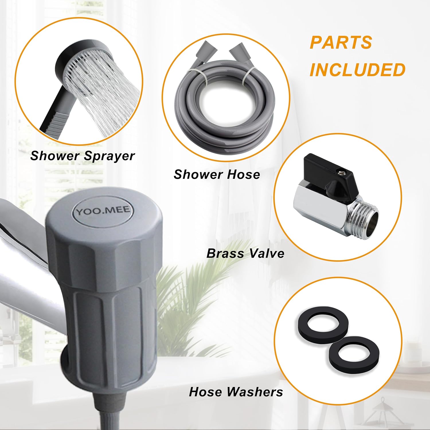 Pets Shower Attachment, Quick Connect on Tub Spout w/Front Diverter, Ideal for Washing Pets and Cleaning Tub, Portable and Convenience · v5