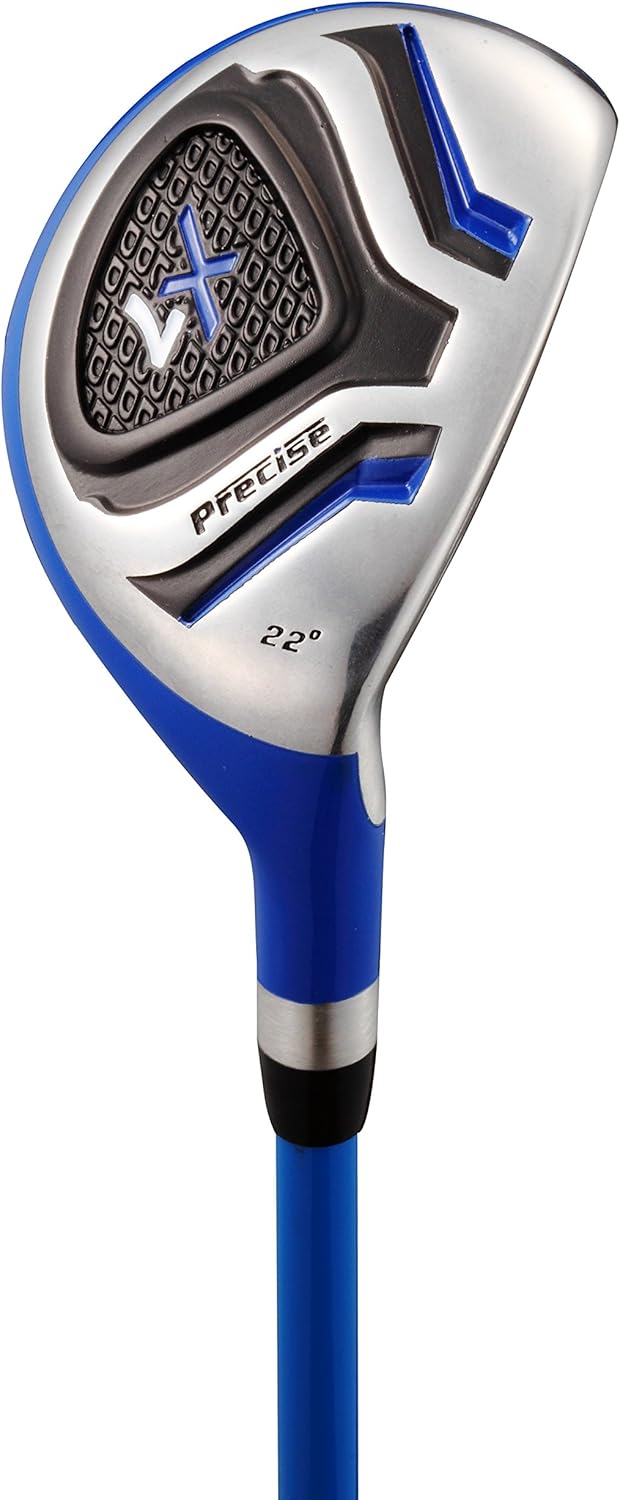 Distintivo set da golf per mancini per bambini dai 9 ai 12 anni (altezza da 44 a 5'), solo per mancini, il set include: Driver (15"), Hybrid Wood (22*), 2 ferri da stiro, putter, borsa con supporto bonus 2 copricapi