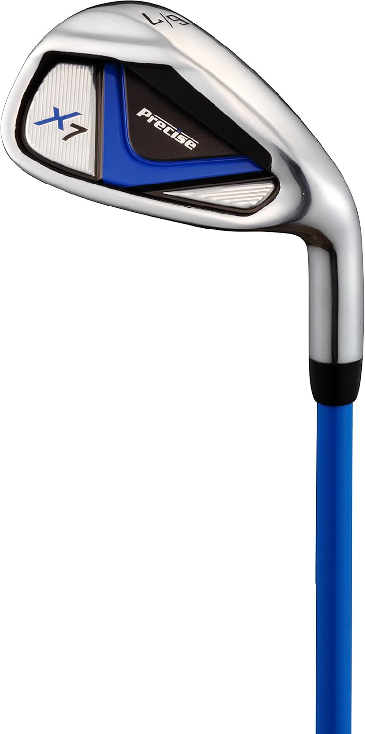 Distintivo set da golf per mancini per bambini dai 9 ai 12 anni (altezza da 44 a 5'), solo per mancini, il set include: Driver (15"), Hybrid Wood (22*), 2 ferri da stiro, putter, borsa con supporto bonus 2 copricapi