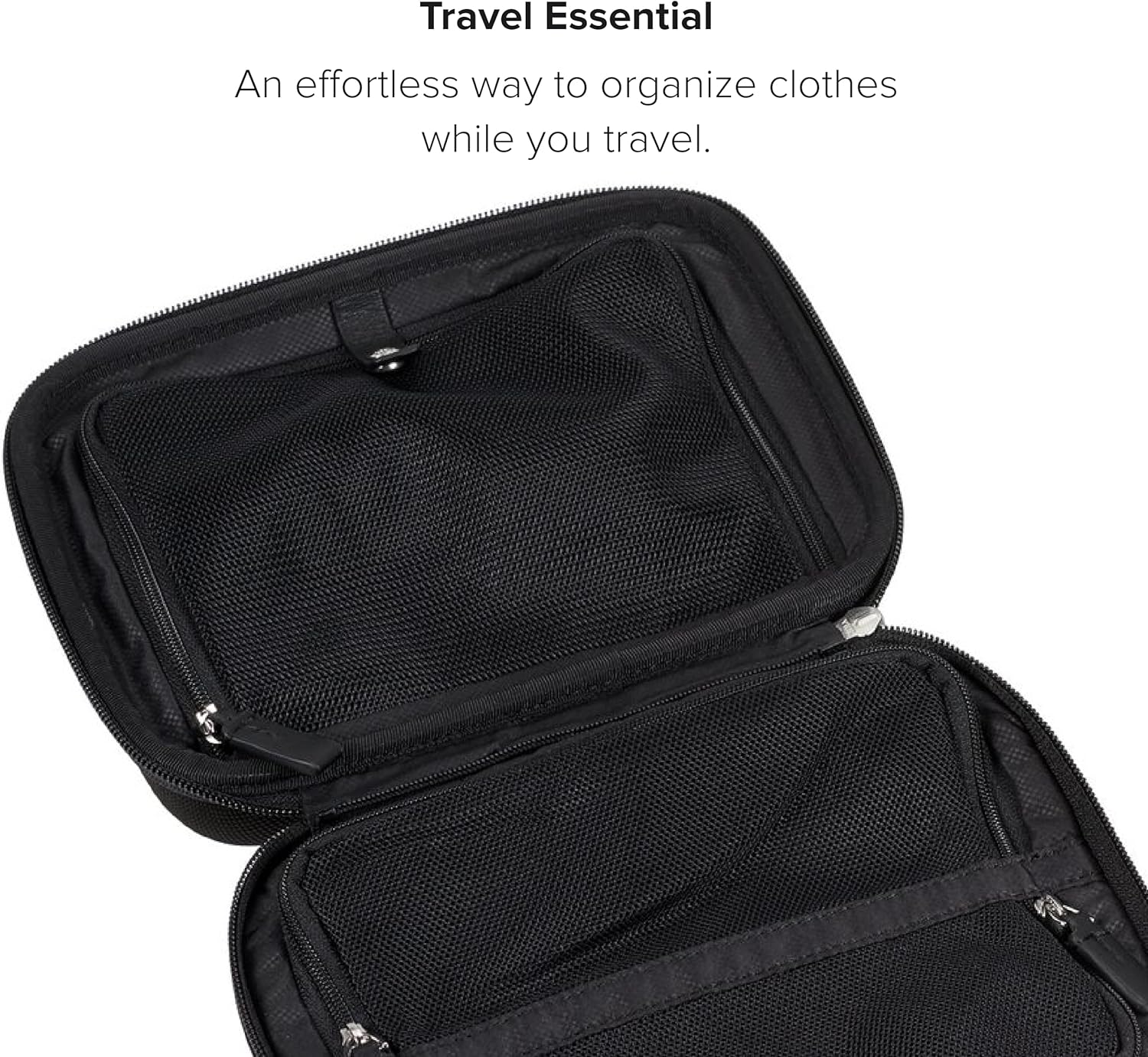 TUMI - アクセサリーポーチ - コード、電子機器、化粧品、衛生キット用のトラベルケースオーガナイザー - ナイロントイレタリーバッグ - ラージ、ブラック