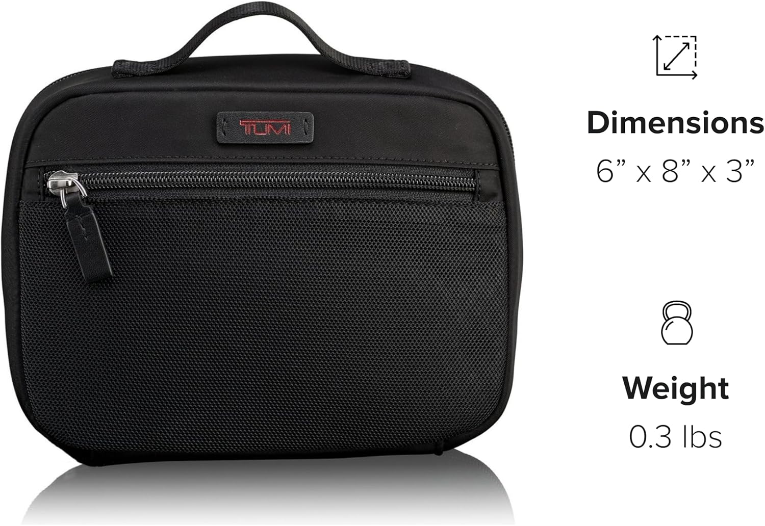 TUMI - アクセサリーポーチ - コード、電子機器、化粧品、衛生キット用のトラベルケースオーガナイザー - ナイロントイレタリーバッグ - ラージ、ブラック
