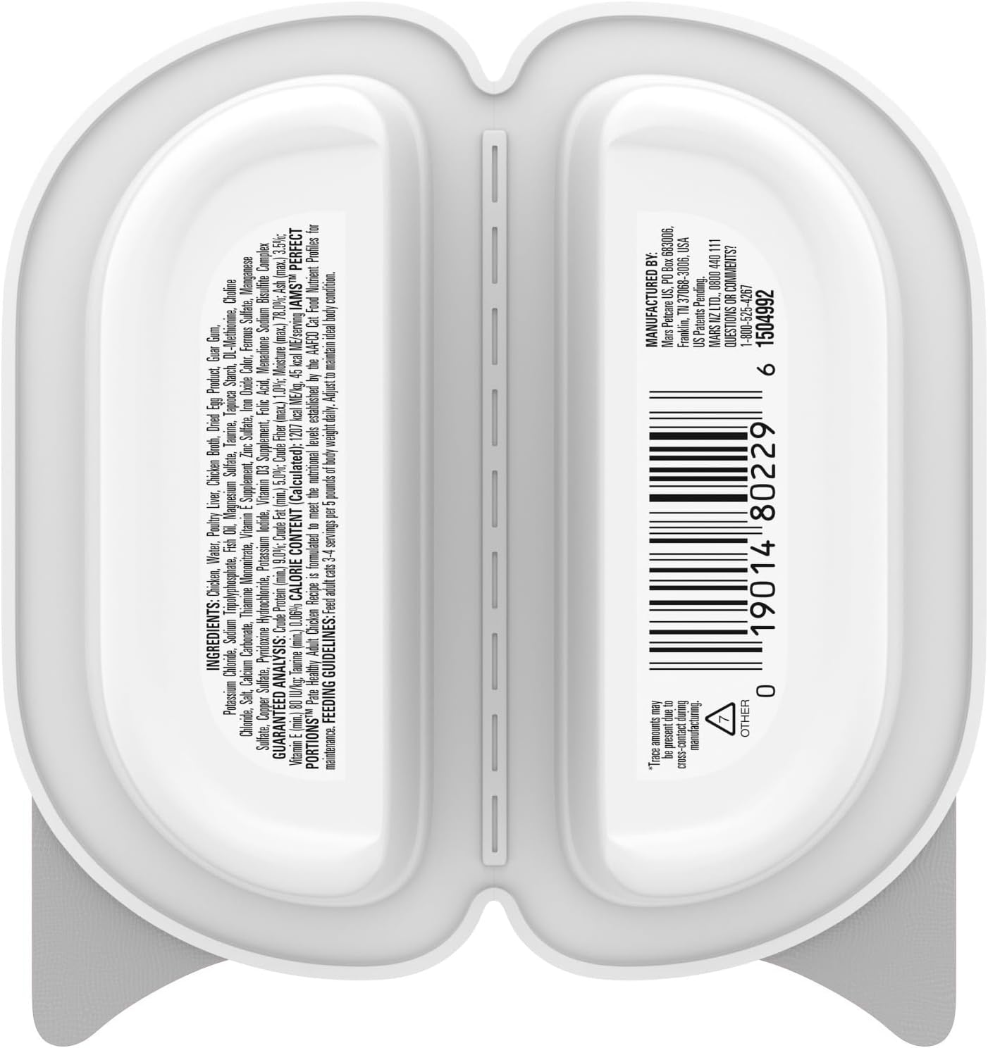 Comida húmeda saludable para gatos adultos IAMS Perfect Portions con receta de pollo, bandejas dobles fáciles de pelar, paquete de 24 (48 porciones en total)